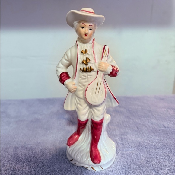 Other - Vintage Porcelain Victorian Man Mandolin Figurine 18th Century‎ Stamp A England